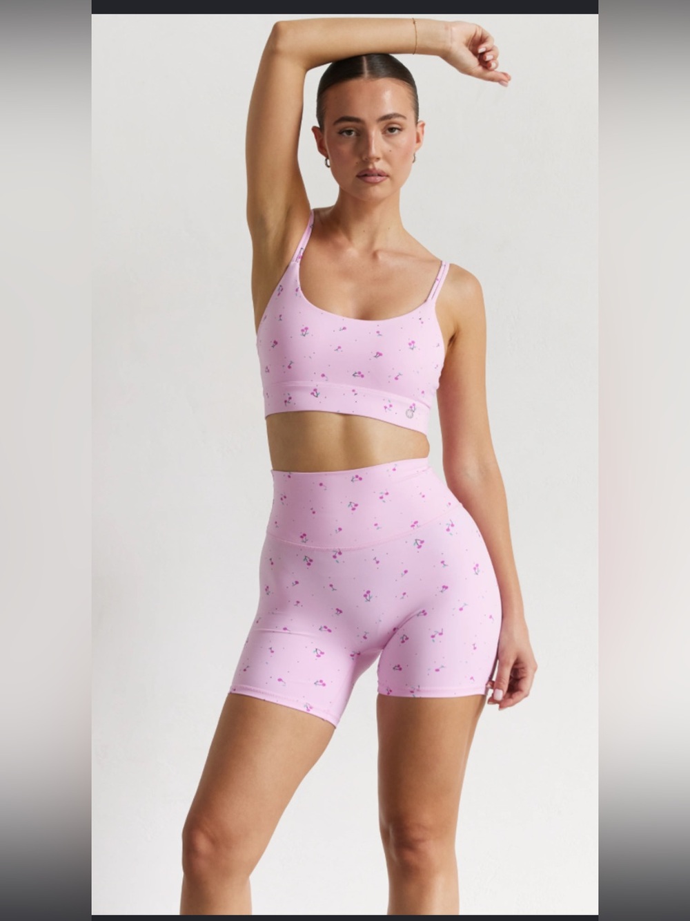 NWOT Matching Pink Astoria Cherry Set. Small top ans small bottoms.
